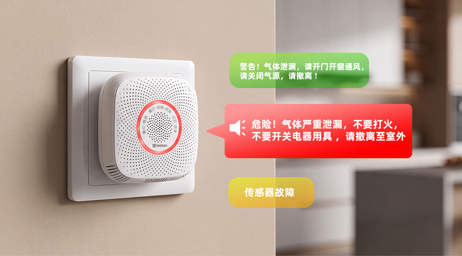 可燃气体报警器 JT-WS2CG系列,现场语音播报<br>告诉家人如何逃生