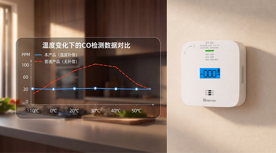 家用一氧化碳报警器 JM-720系列(带屏),电化学传感 精准探测