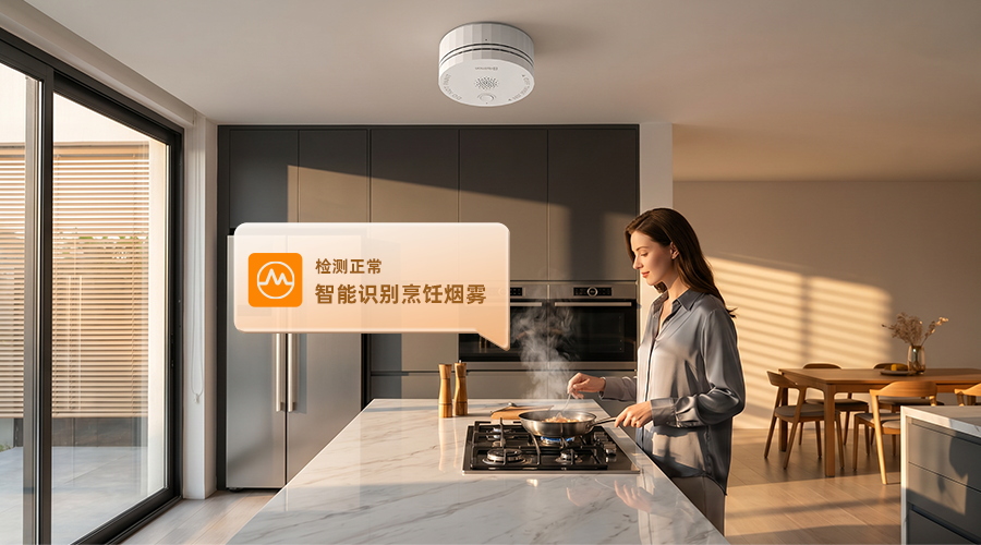 智能烟雾报警器 S1系列,智能识别烹饪烟雾 减少误报