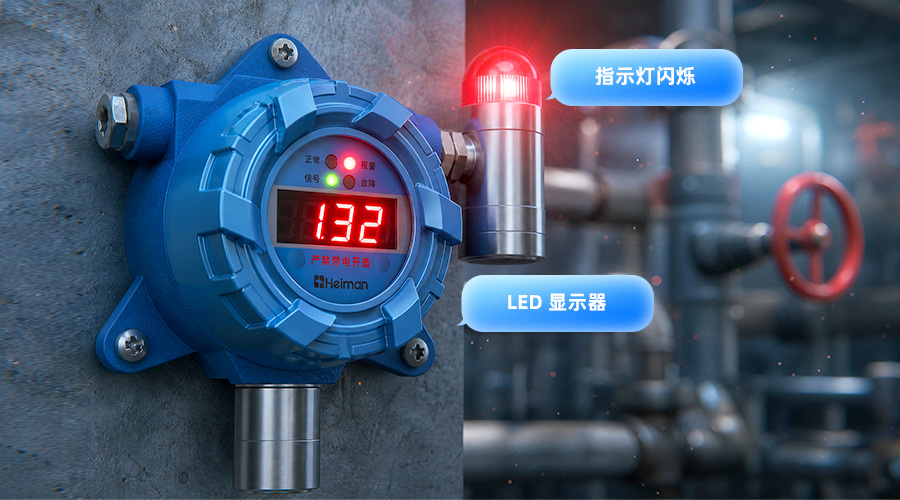 工业及商业用途点型可燃气体报警器 GT-721M-NB /  GY-721M-NB,实时检测数值显示一目了然